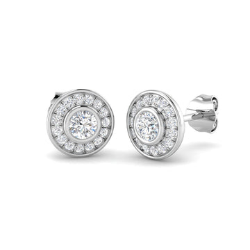 Lab Diamond Round Cluster Earrings