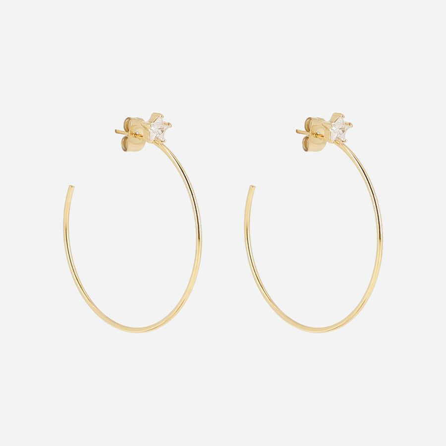 Zag Bijoux - Star CZ Hoop Earrings