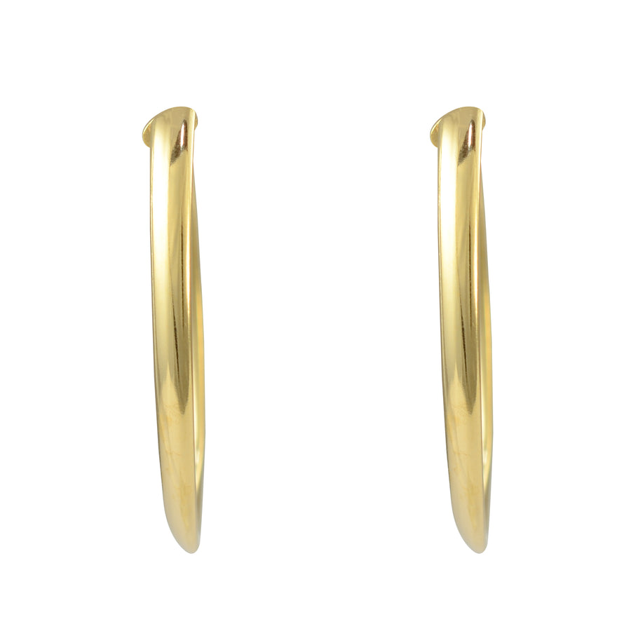 Silver Gold Plated Oval Hoop Earrings