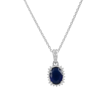 Sterling Silver Blue CZ Pendant