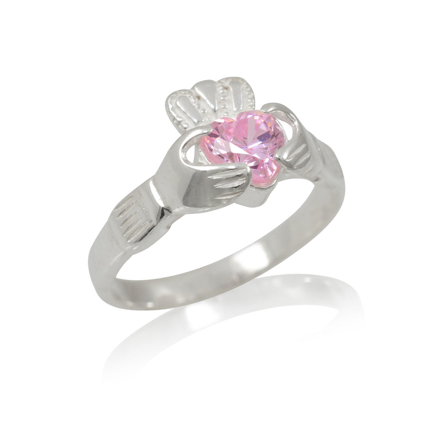 Silver Claddagh Ring - October