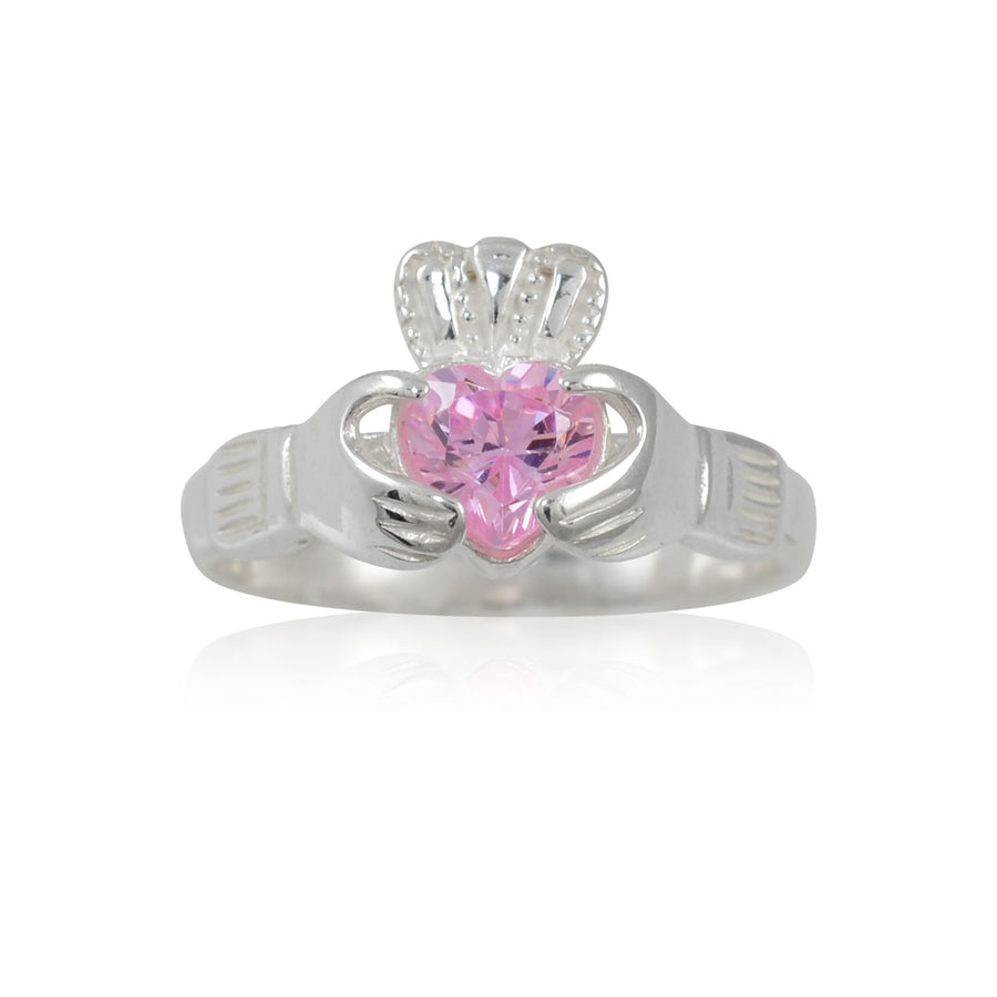 Silver Claddagh Ring - October