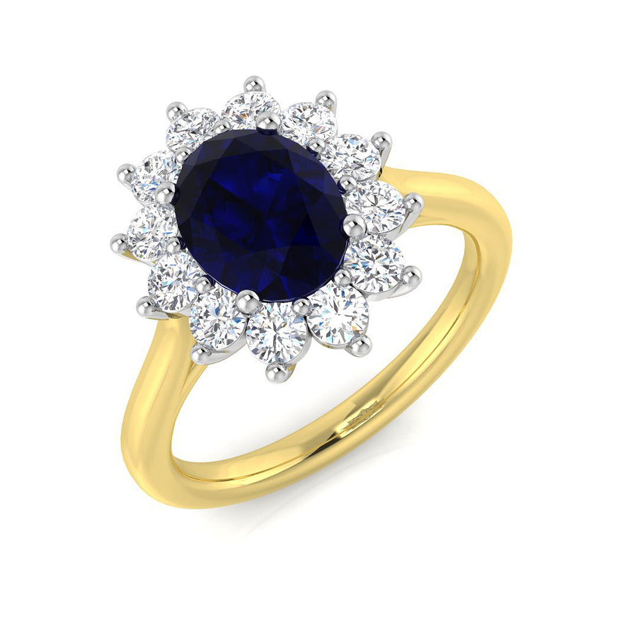 Lab Diamond & Sapphire Ring