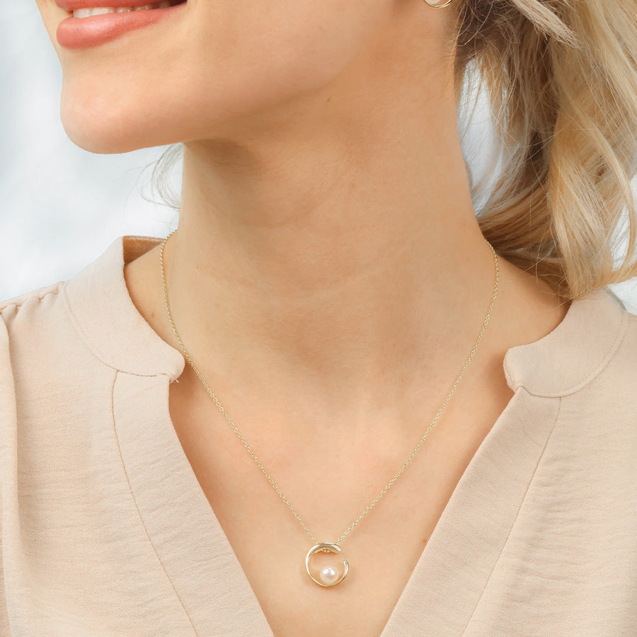 Nana Kay - Pearl Open Circle Necklace