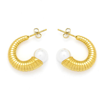 Knight & Day - Faux Pearl Hoops