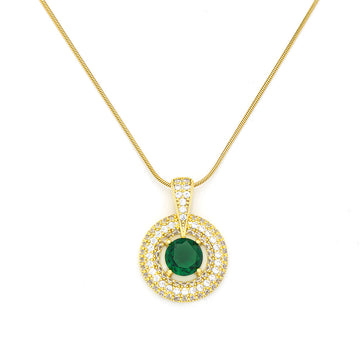 Knight & Day - Crystal & Emerald Pendant