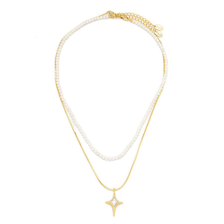 Knight & Day - Double Pearl & Gold Necklace