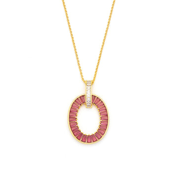 Knight & Day - Oval Red Rose Necklace