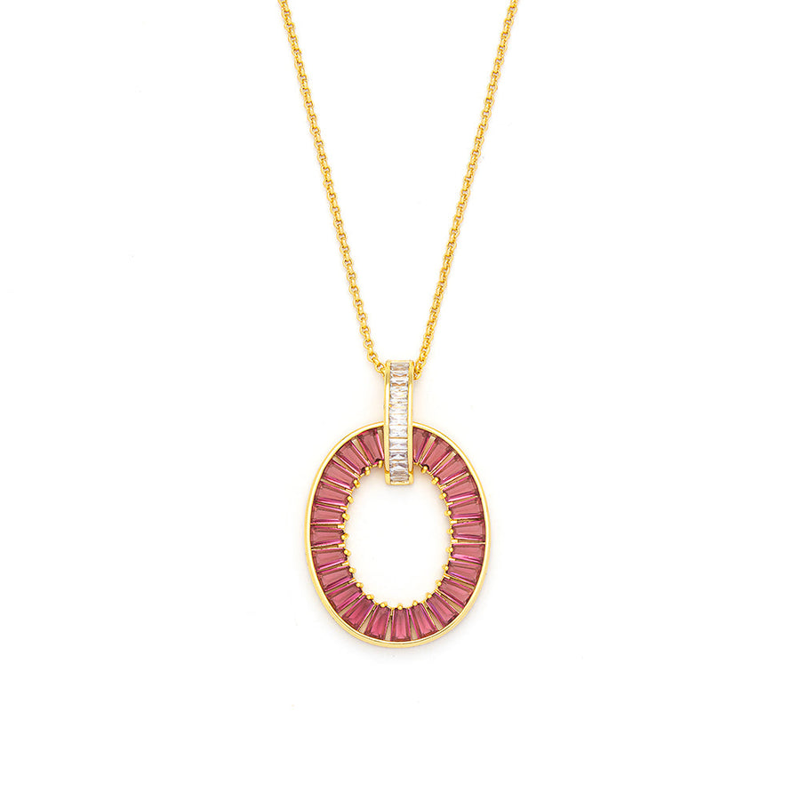 Knight & Day - Oval Red Rose Necklace