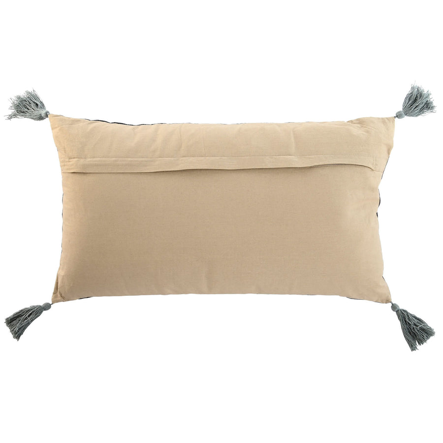 Beige & Blue Pattern Rectangular Cushion