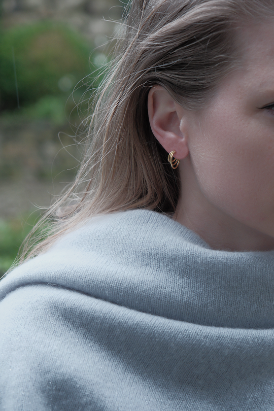 Mary-K - Gold Triple Hoop Earrings