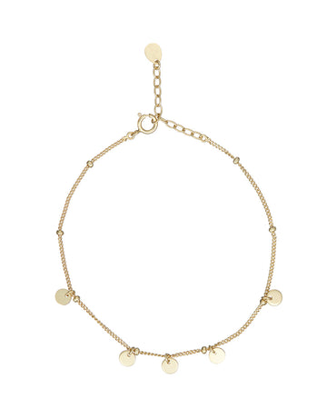 Mary-K - Gold Tiny Drop Disc Bracelet