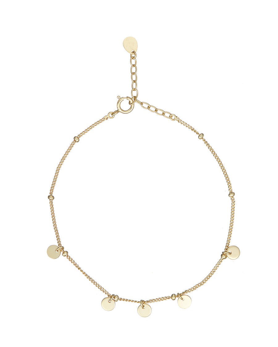Mary-K - Gold Tiny Drop Disc Bracelet