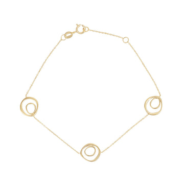 9ct Yellow Gold 3 Spiral Bracelet