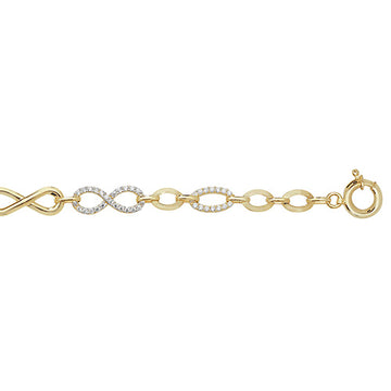 9ct Gold Infinity Cz Bracelet