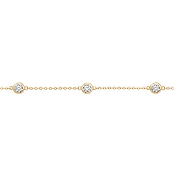 9ct Yellow Gold Cz Bracelet