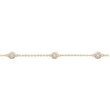 9ct Yellow Gold Cz Bracelet