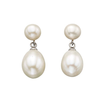Silver Pearl Drop Earrings