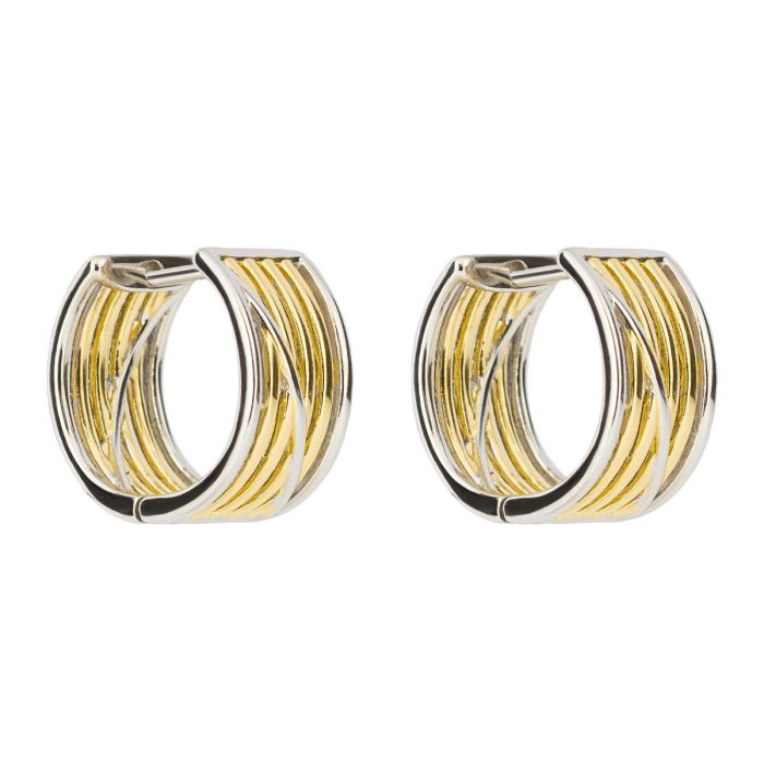 Fiorelli - Cage Design Rounded Hoop Earrings with Yellow Gold Plating