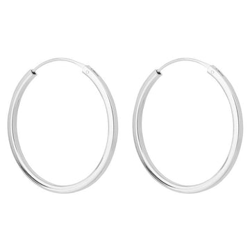 Sterling Silver Square Cut Hoop Earrings