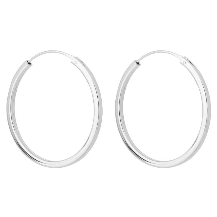 Sterling Silver Square Cut Hoop Earrings