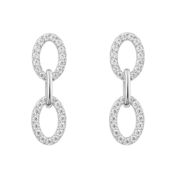 Fiorelli - Oval Link Drop Earrings with Cubic Zirconia