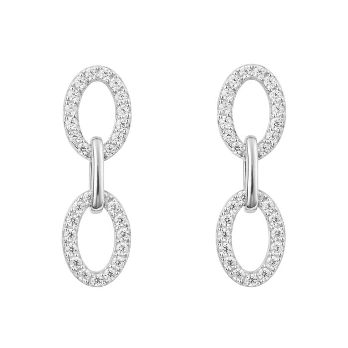 Fiorelli - Oval Link Drop Earrings with Cubic Zirconia