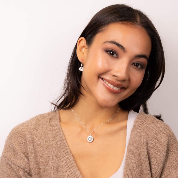 Sterling Silver Rose Cut Crystal Drop Earrings