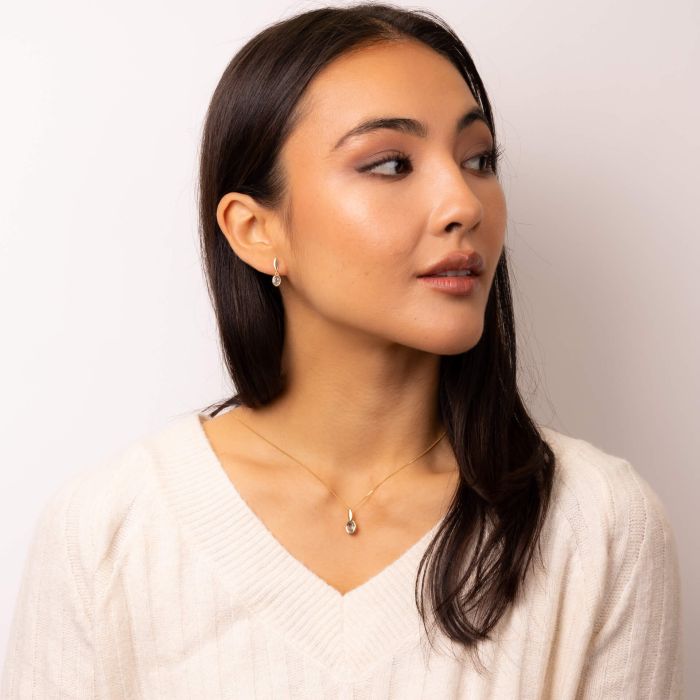 Sterling Silver Gold Plated Green Amethyst Pendant