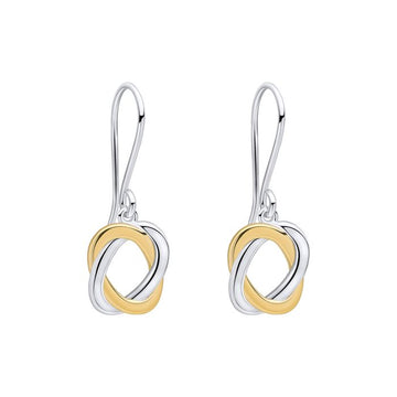 Sterling Silver Woven Circle Drop Earrings