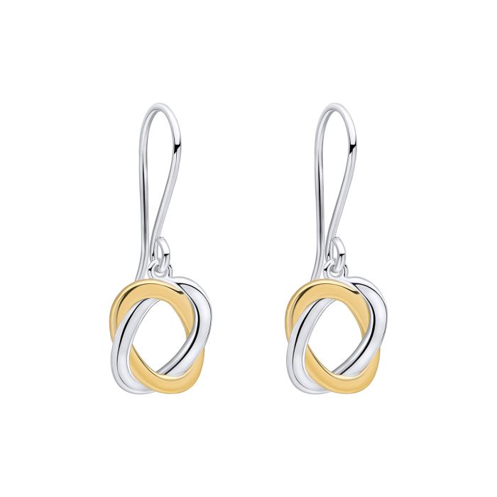 Sterling Silver Woven Circle Drop Earrings