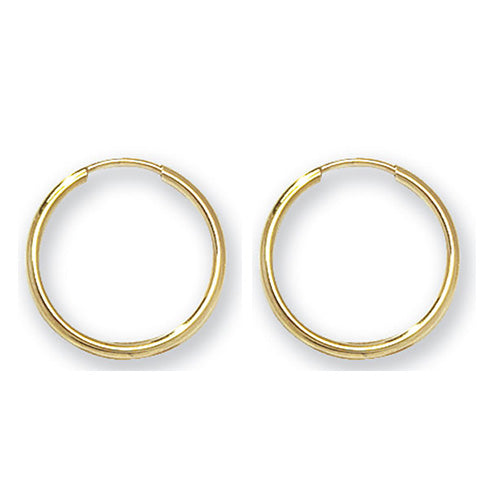 9ct Gold Sleeper Earrings 14mm