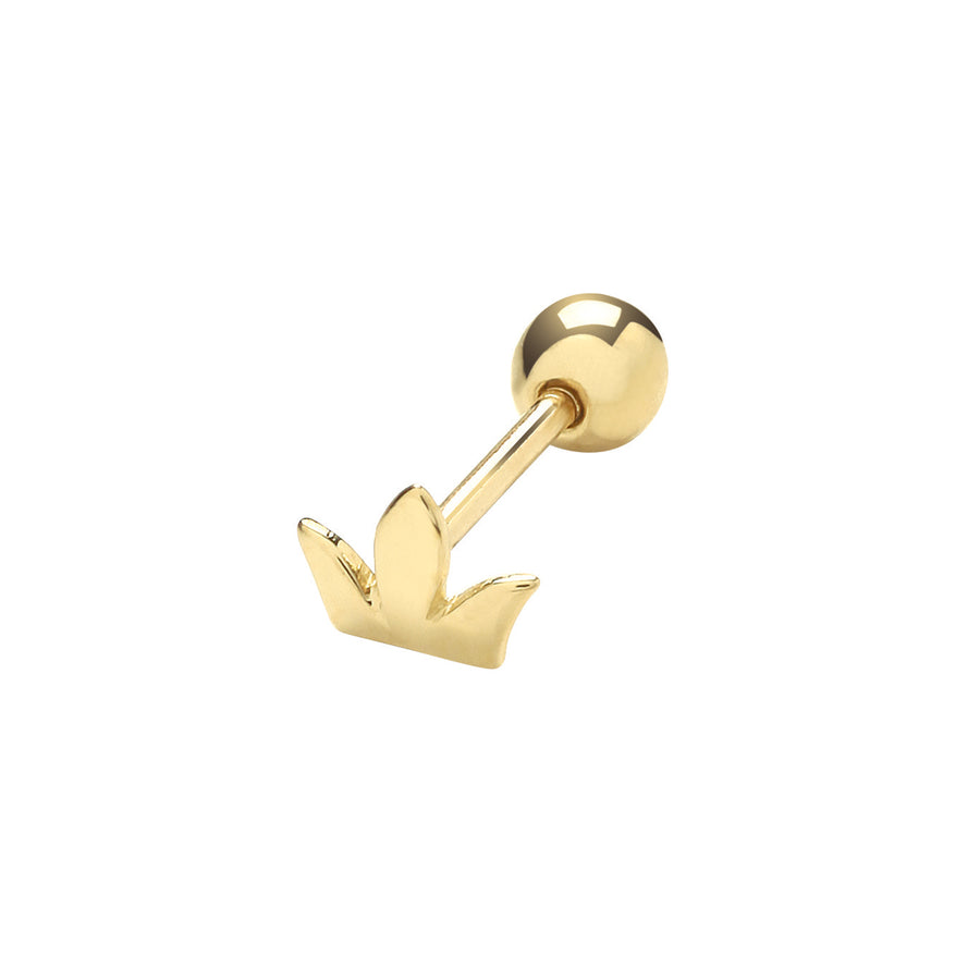 9ct Yellow Gold Crown Cartilage Earring