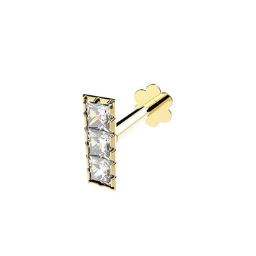 9ct Yellow Gold Cz Cartilage Earring
