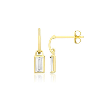 9ct Gold Half Hoop Drop Earrings