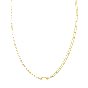 Sterling Silver Gold Plated Paperclip Link Chain Necklace