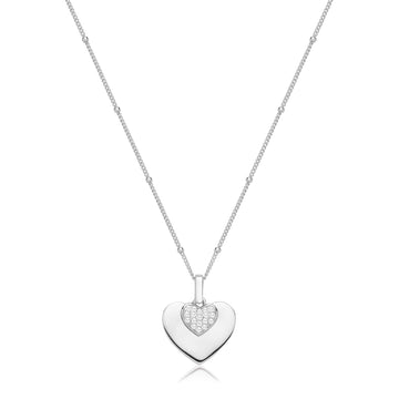 Sterling Silver Double Heart Necklace