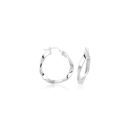 Sterling Silver Twist Hoop Earrings