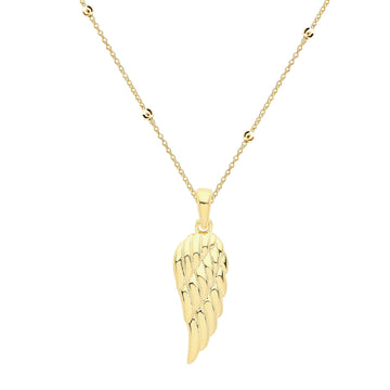 Sterling Silver Gold Plated Angel Wing Necklace