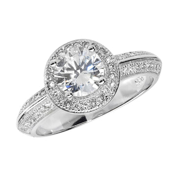 Silver CZ Halo Ring