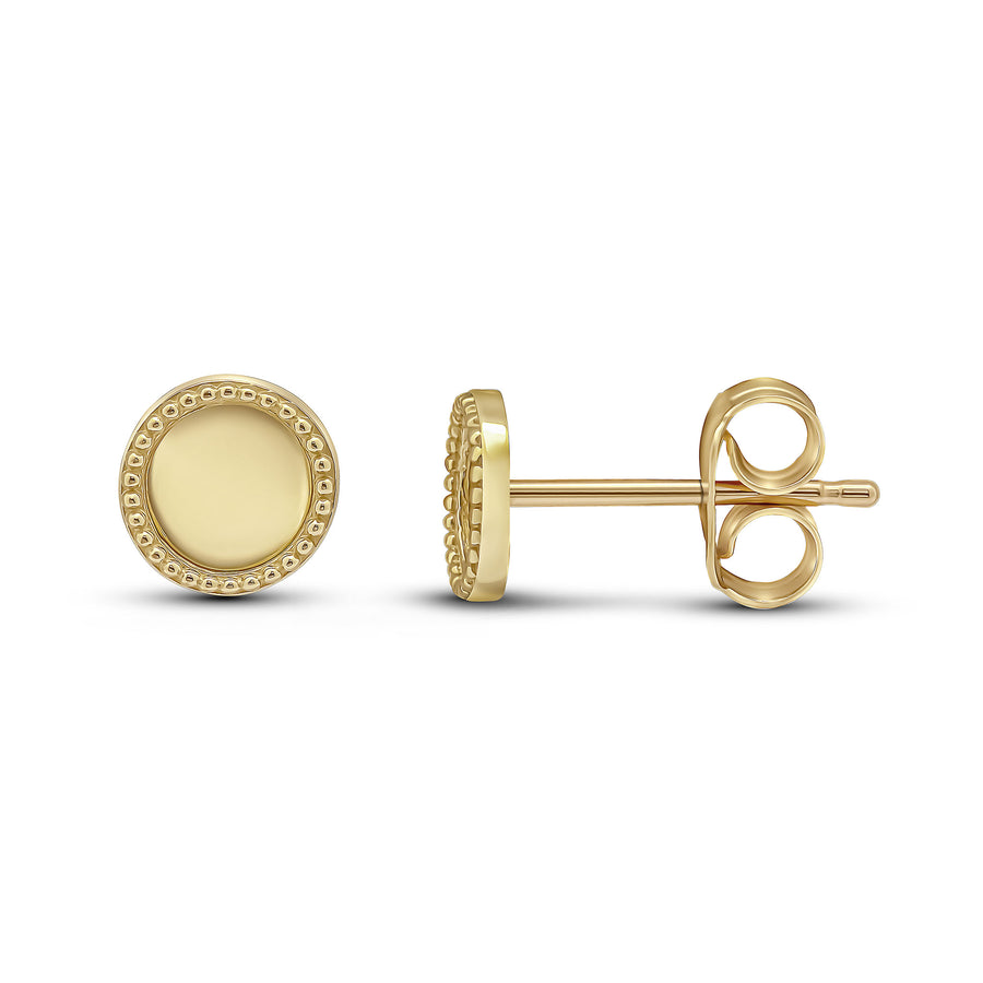 9ct Gold Circle Stud Earrings