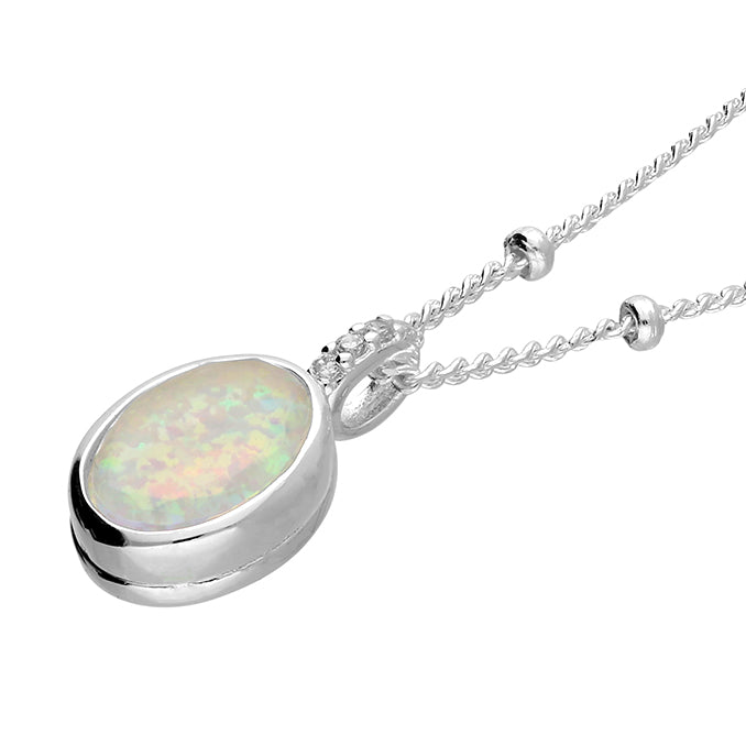 Sterling Silver Synthetic Opal Locket