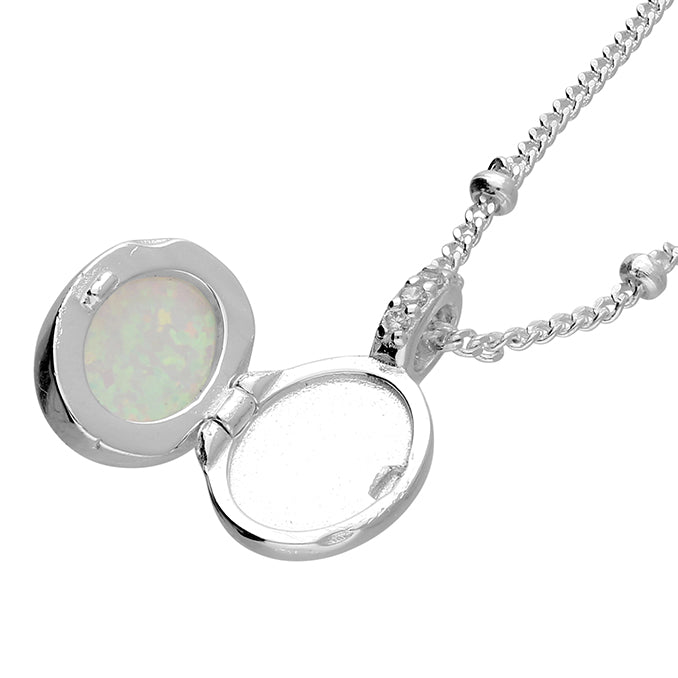 Sterling Silver Synthetic Opal Locket