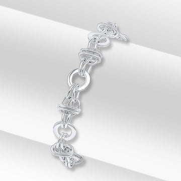 Silver Multi Circle Link Bracelet