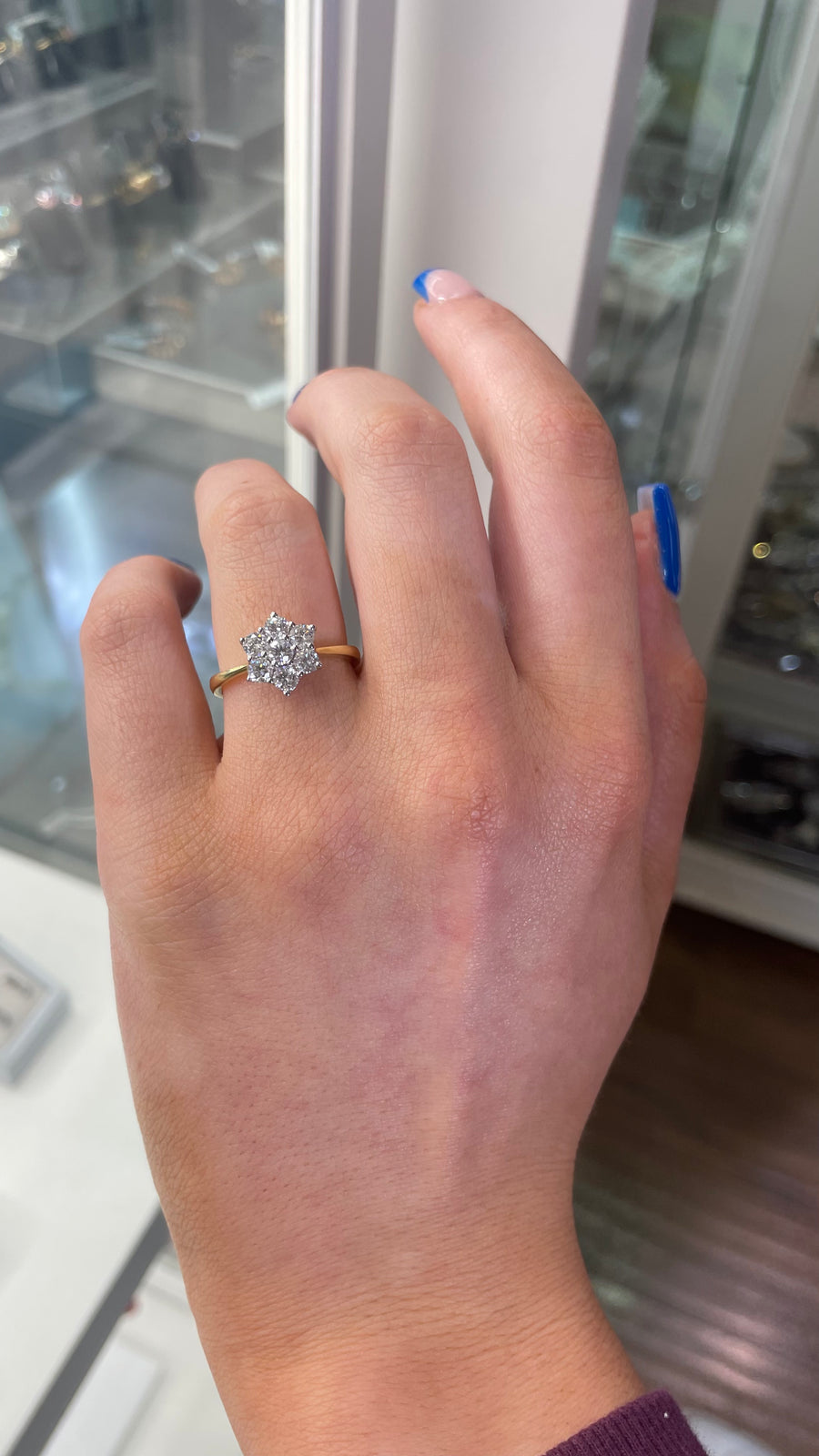Flower Cluster Diamond Ring