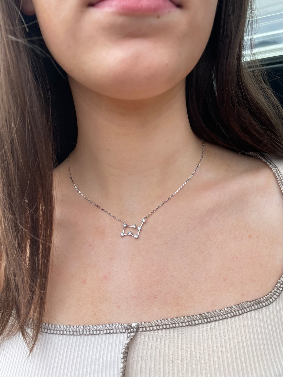 Sterling Silver Taurus Star Sign Constellation Necklace