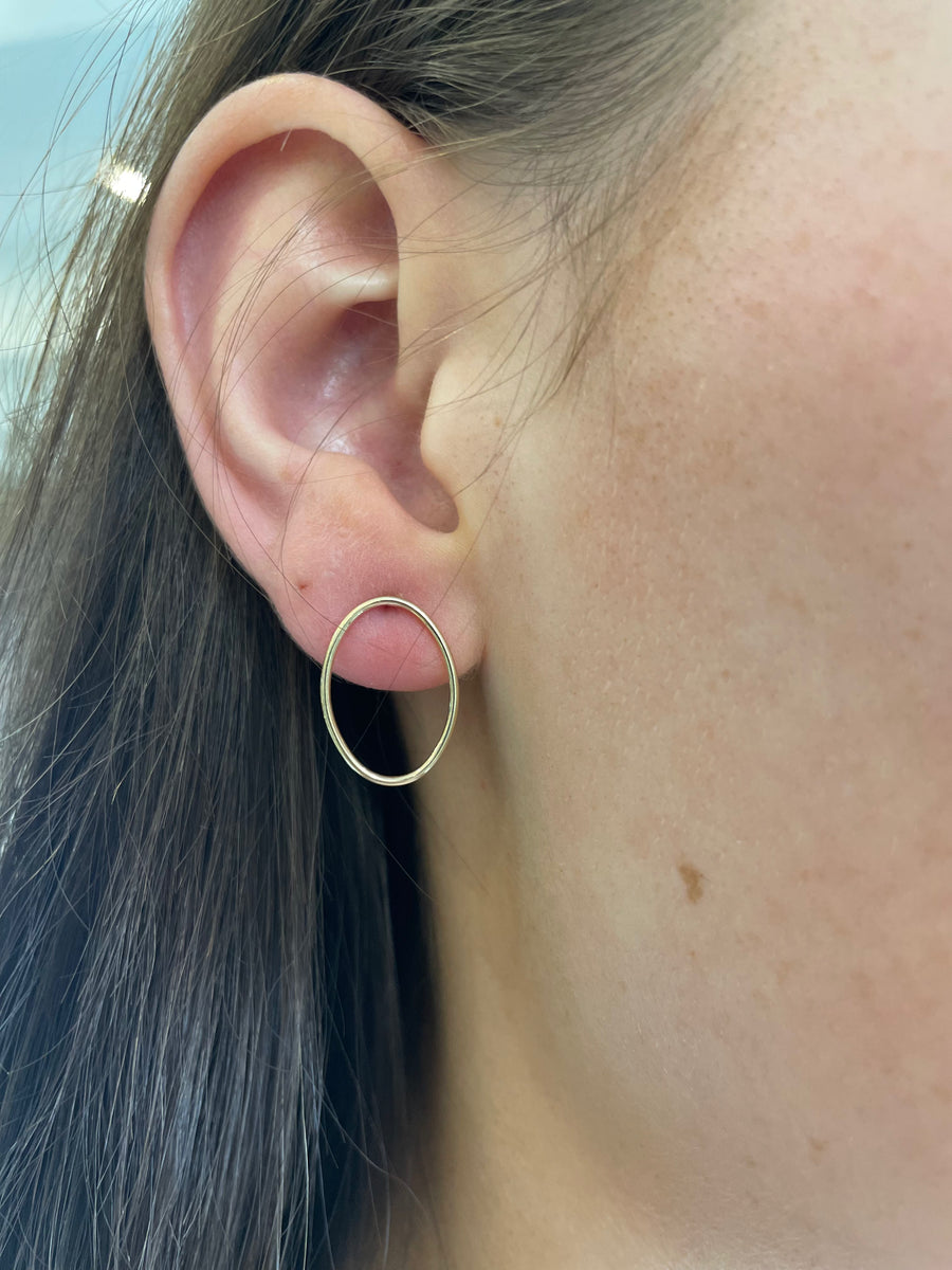 9ct Gold Open Oval Earrings