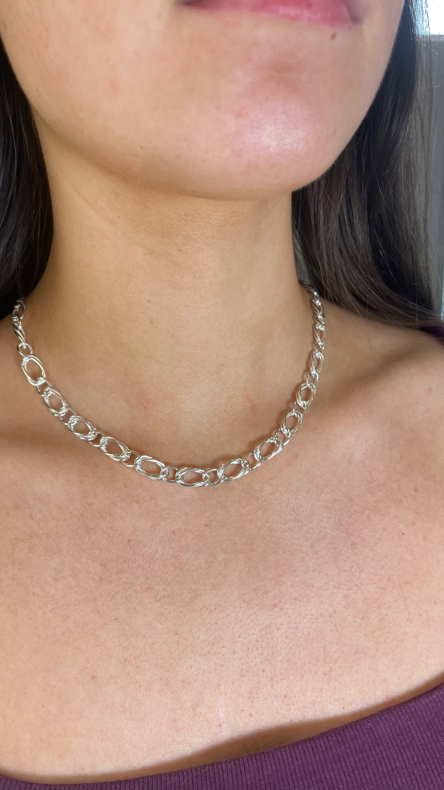 Silver Fancy Link Necklace