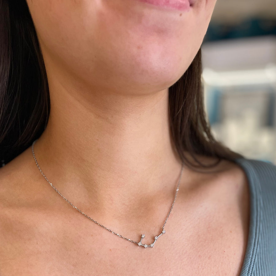 Sterling Silver Cancer Star Sign Constellation Necklace