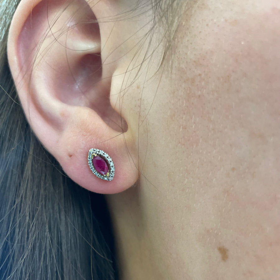 Ruby discount diamond earrings